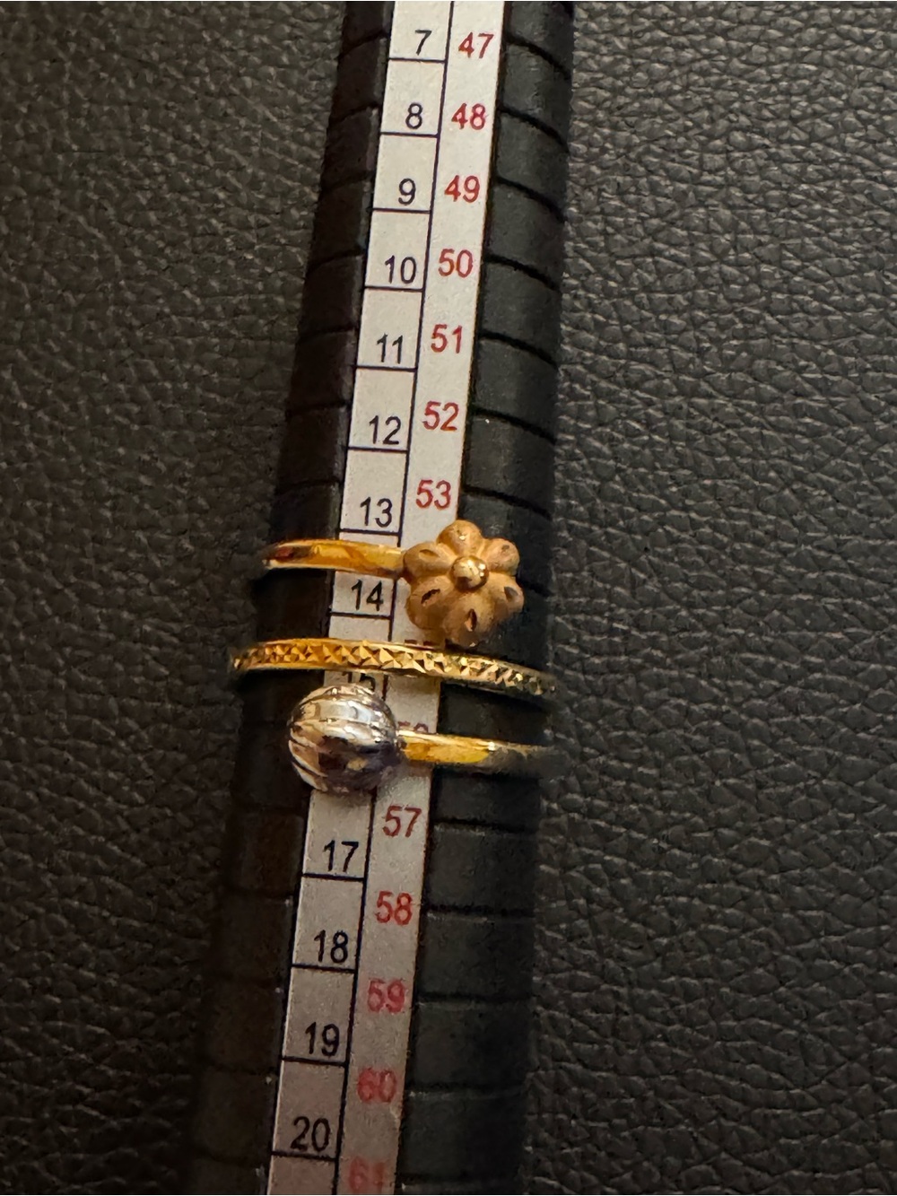 18K Real Gold and Silver Floral Stackable Rings - Women Jewelry
